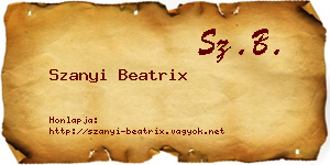 Szanyi Beatrix névjegykártya